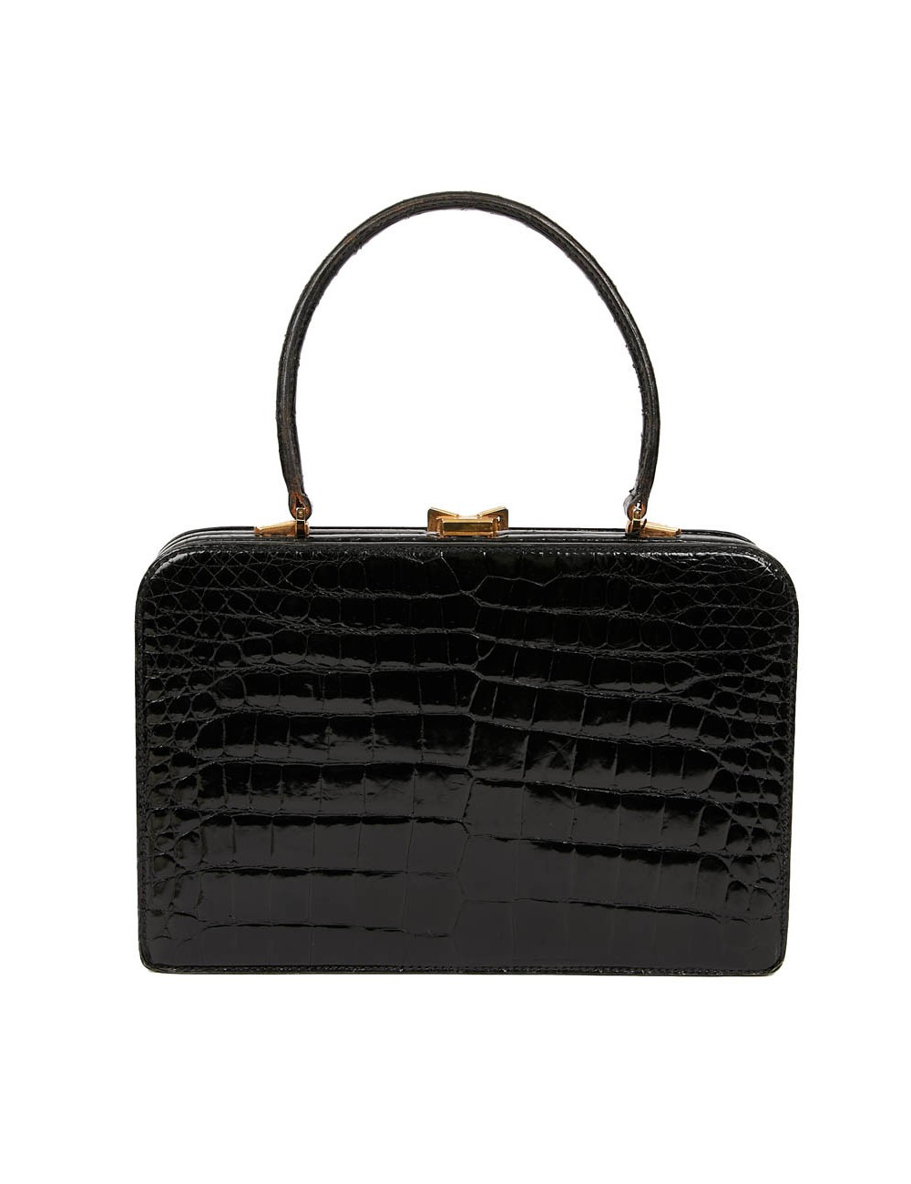 MORABITO Black crocodile vintage handbag