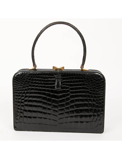 MORABITO Black crocodile vintage handbag