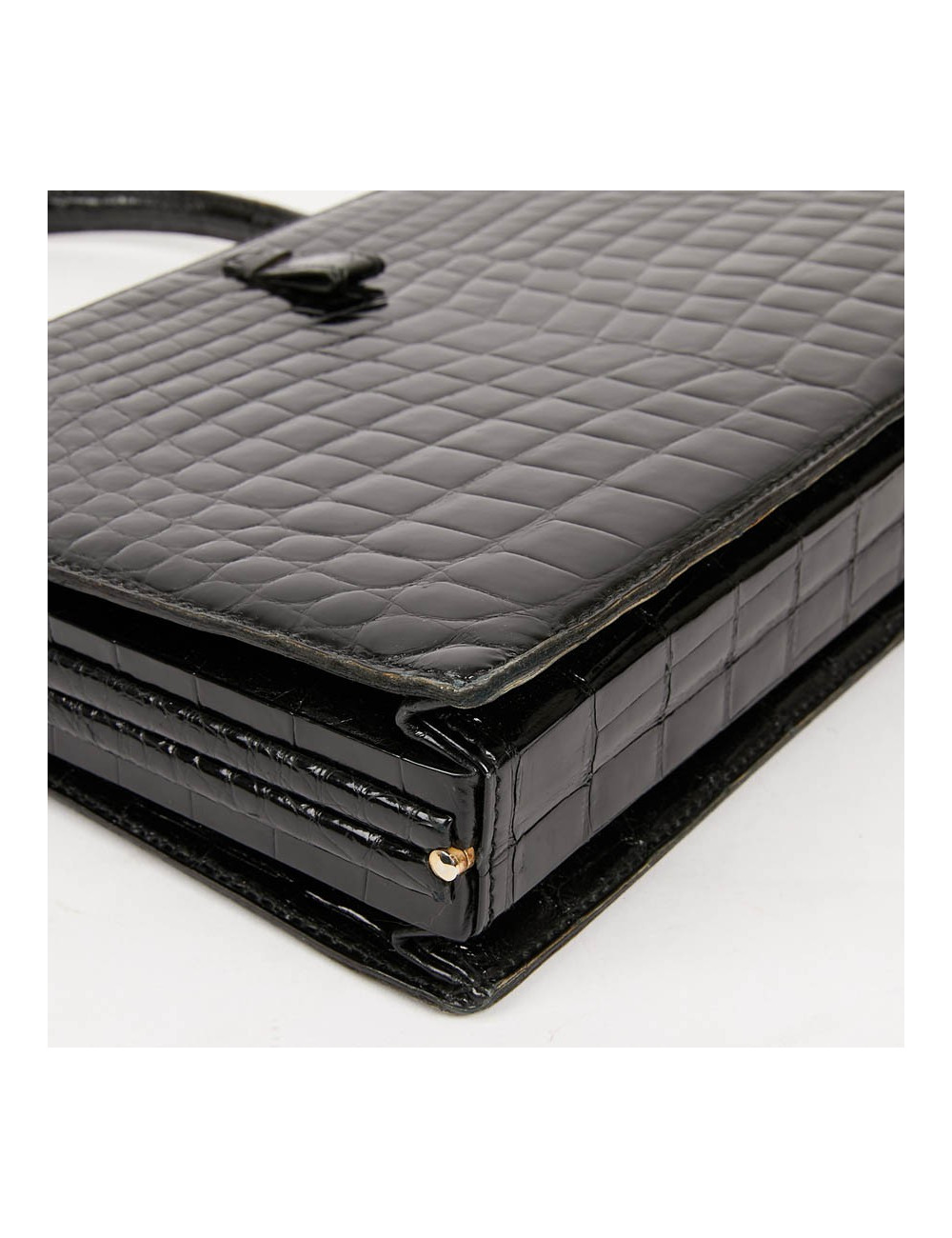 MORABITO Black crocodile vintage handbag