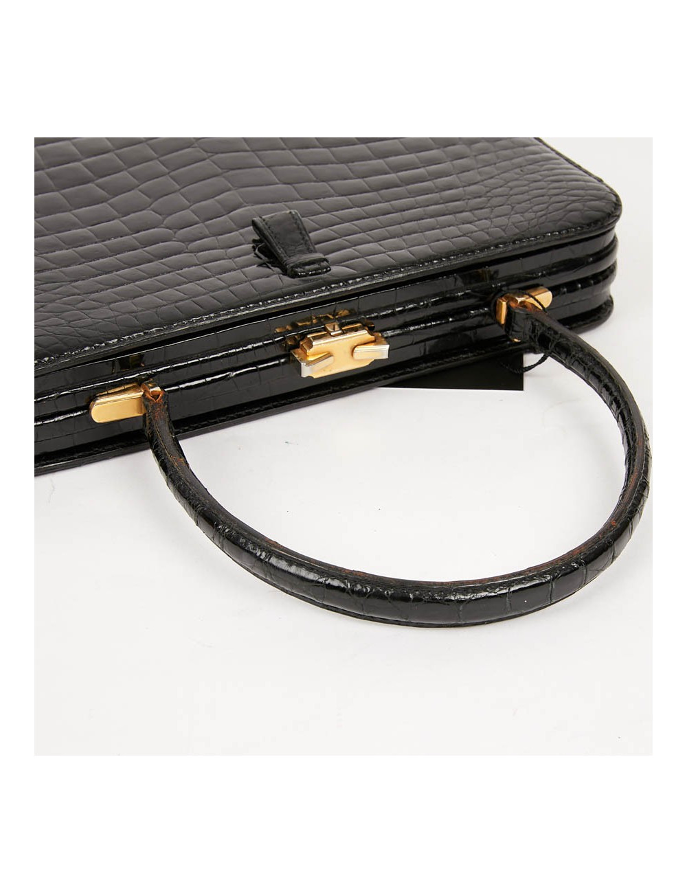 MORABITO Black crocodile vintage handbag