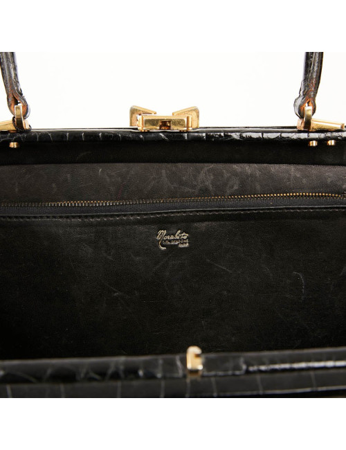 MORABITO Black crocodile vintage handbag