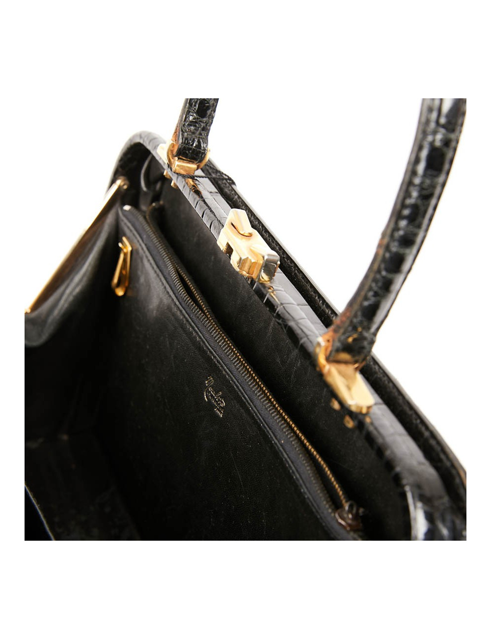 MORABITO Black crocodile vintage handbag