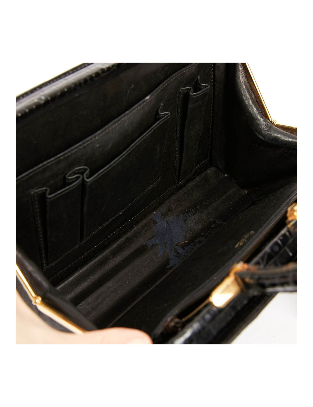 MORABITO Black crocodile vintage handbag