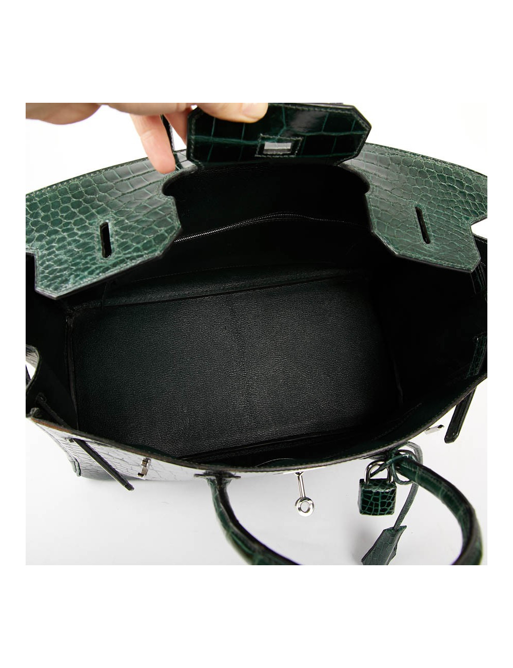 Birkin 35 HERMES en croco vert émeraude
