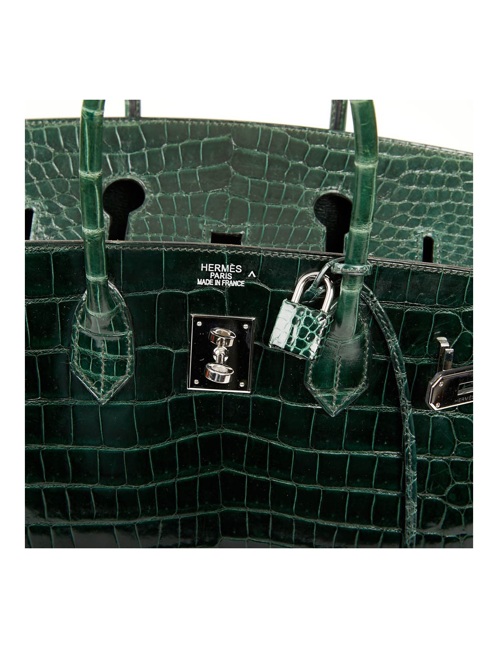 Sac Birkin 35 HERMES croco vert foncé