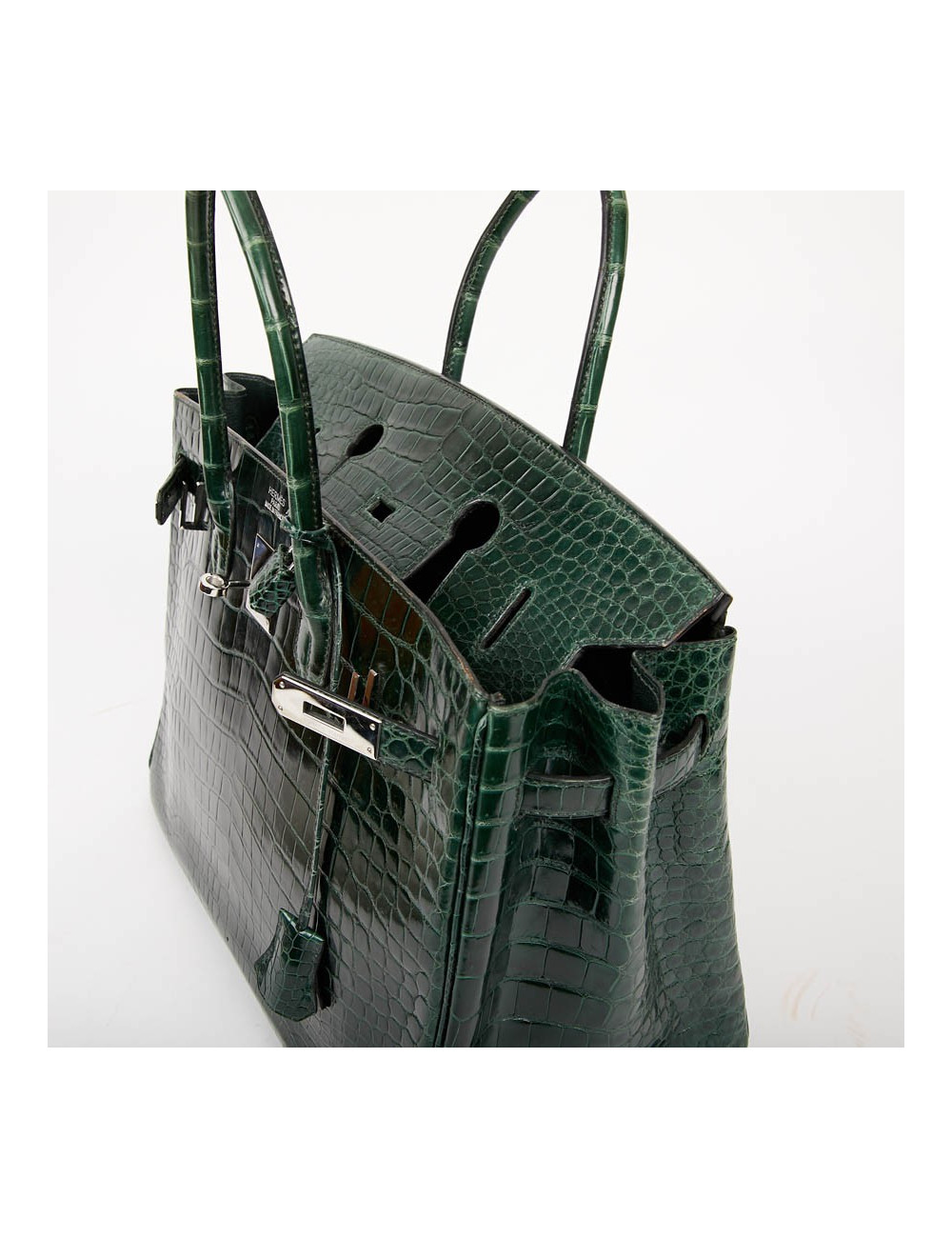 Birkin 35 HERMES en croco vert émeraude