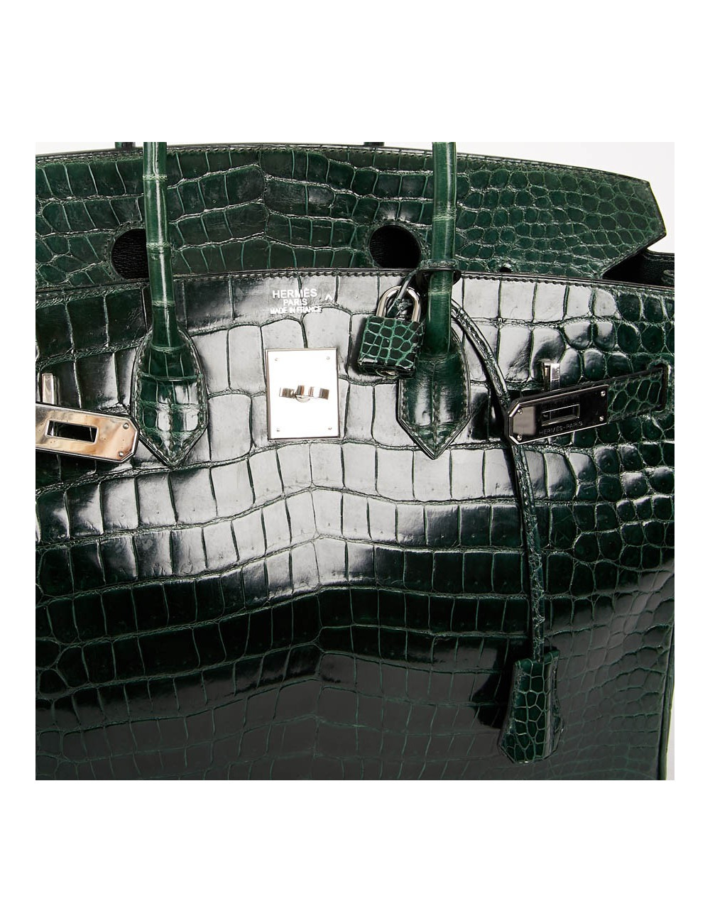 Birkin 35 HERMES en croco vert émeraude