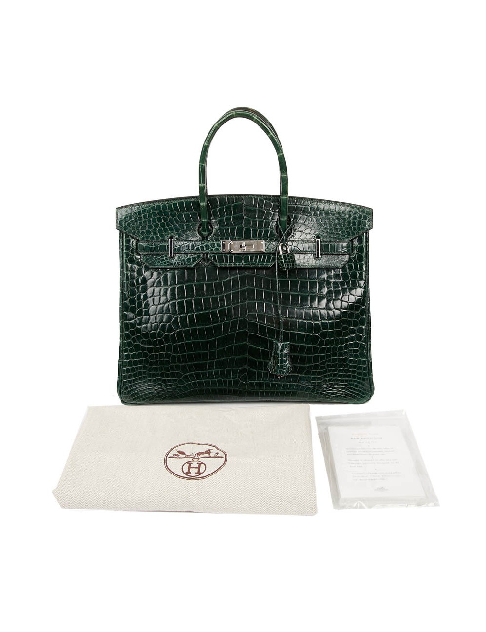Birkin 35 HERMES en croco vert émeraude
