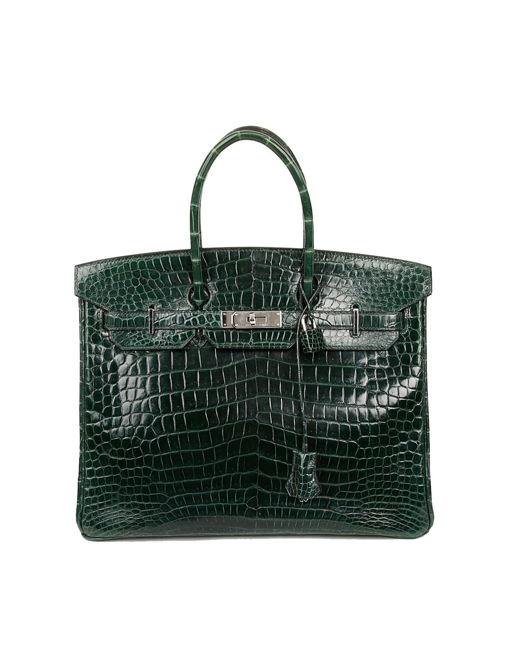 Sac Birkin 35 HERMES croco vert foncé