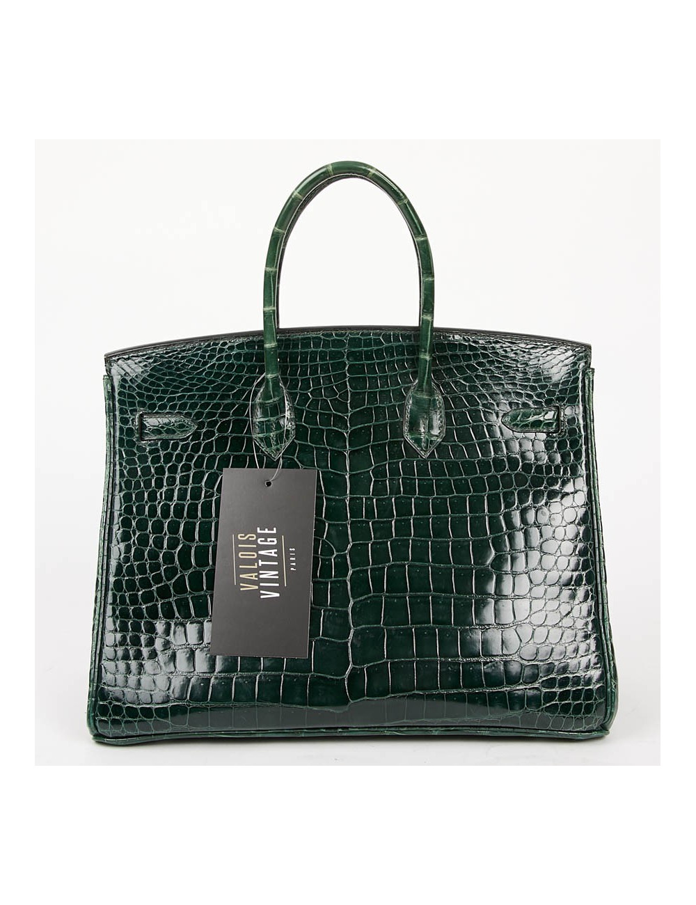 Sac Birkin 35 HERMES croco vert foncé