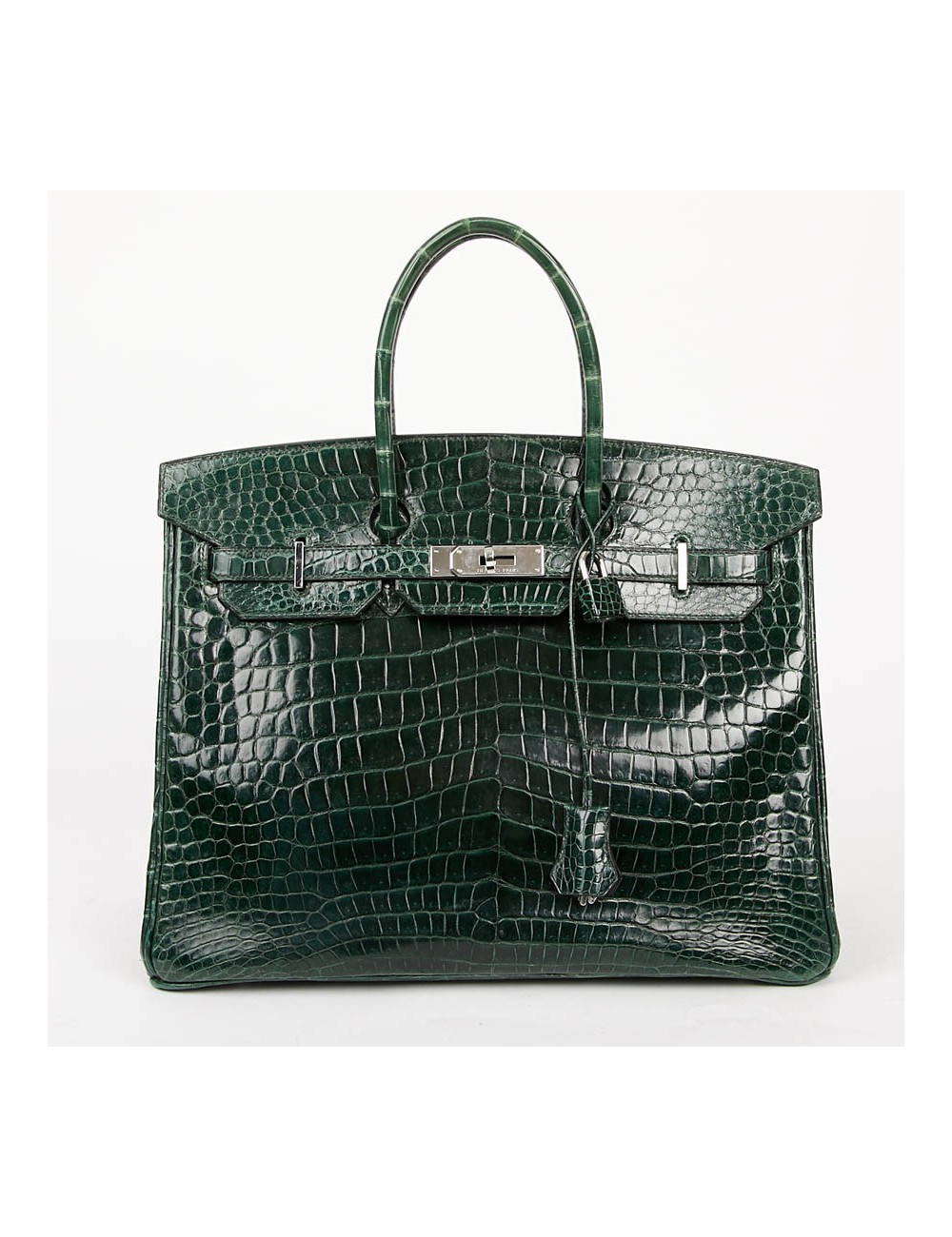 Sac Birkin 35 HERMES croco vert foncé