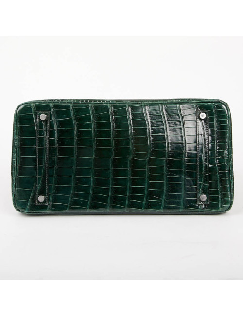 Birkin 35 HERMES en croco vert émeraude