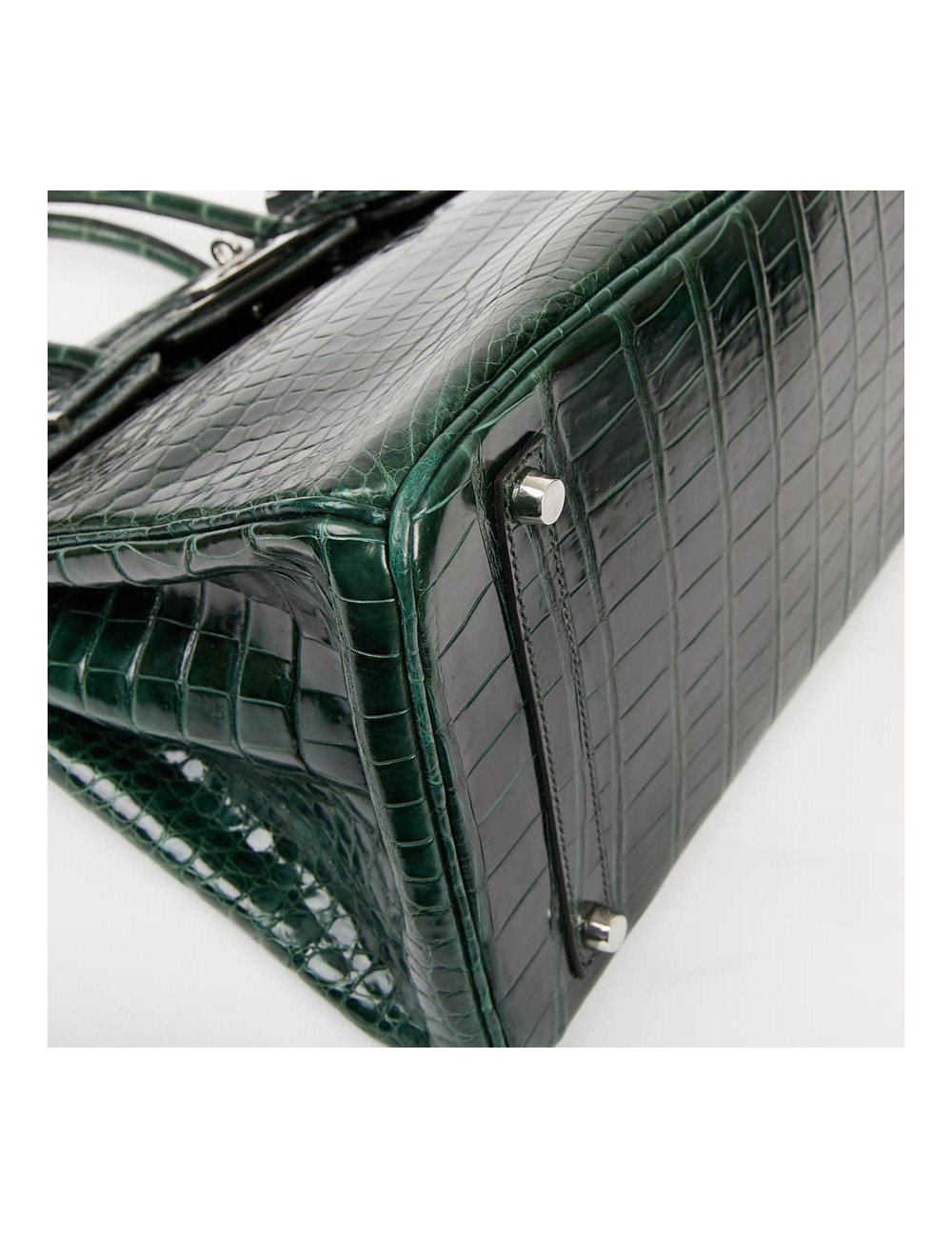 Birkin 35 HERMES en croco vert émeraude