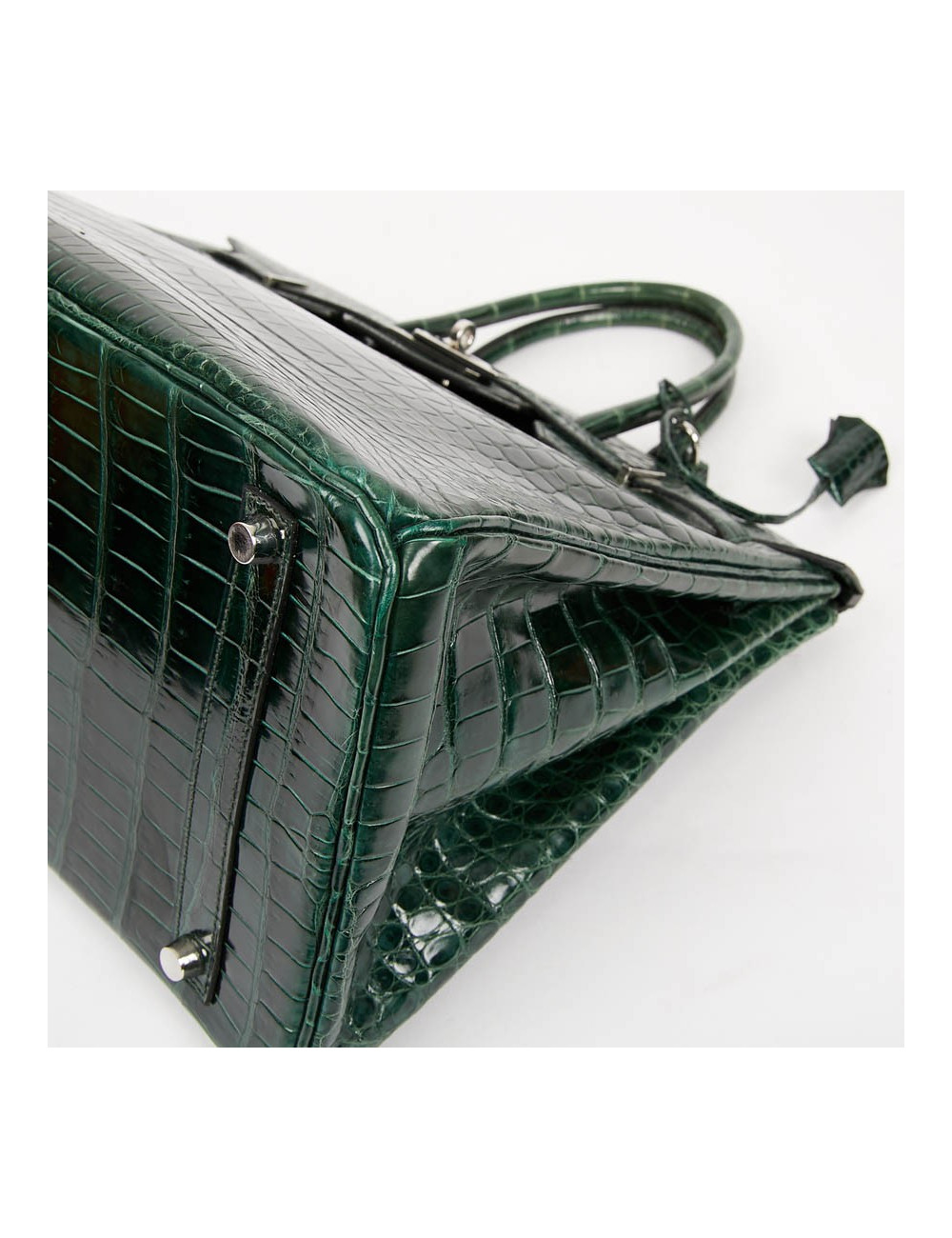 Sac Birkin 35 HERMES croco vert foncé