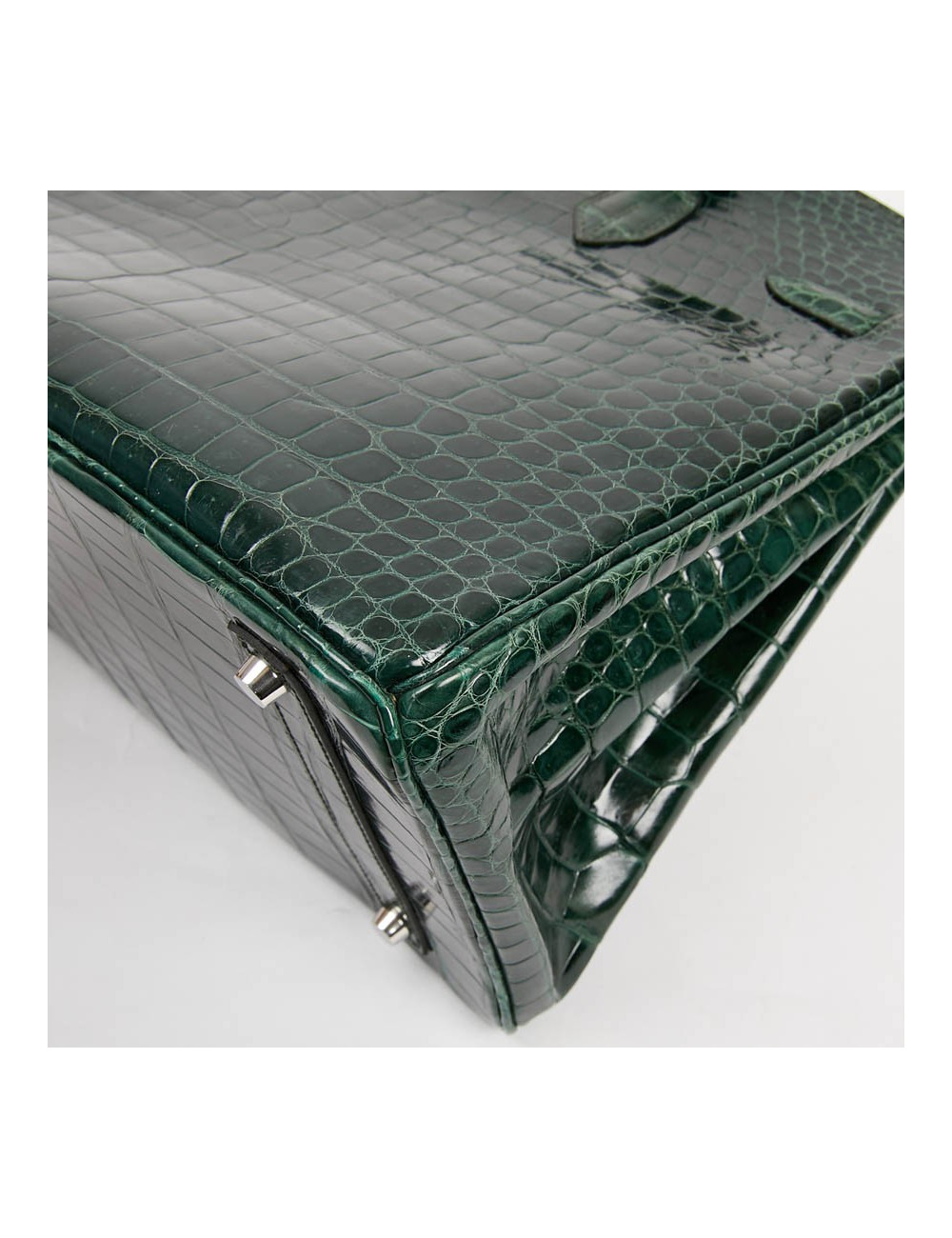 Sac Birkin 35 HERMES croco vert foncé