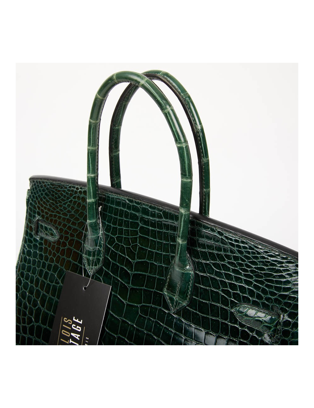 Birkin 35 HERMES en croco vert émeraude