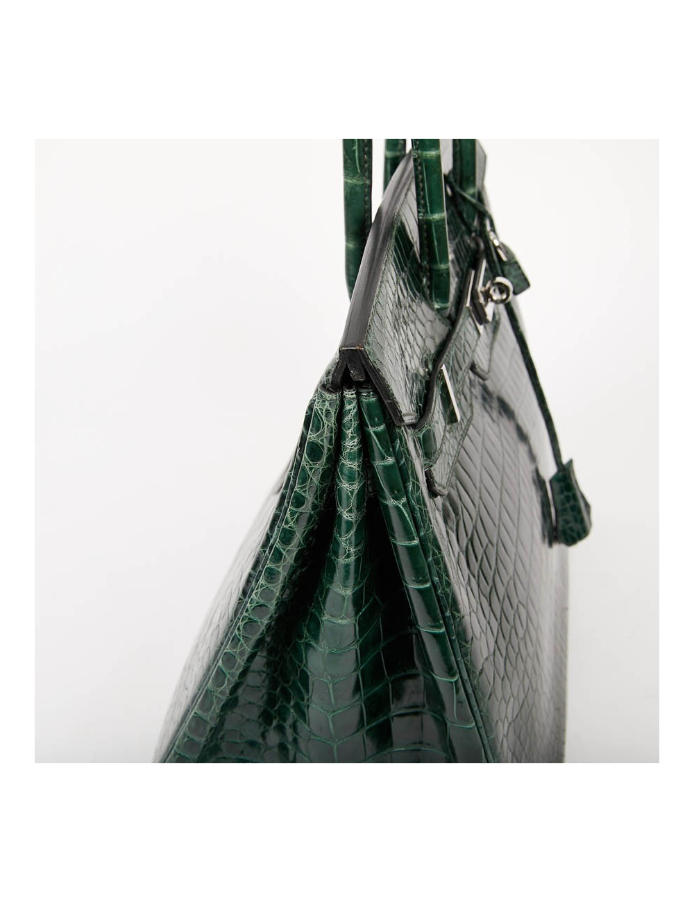 Sac Birkin 35 HERMES croco vert foncé