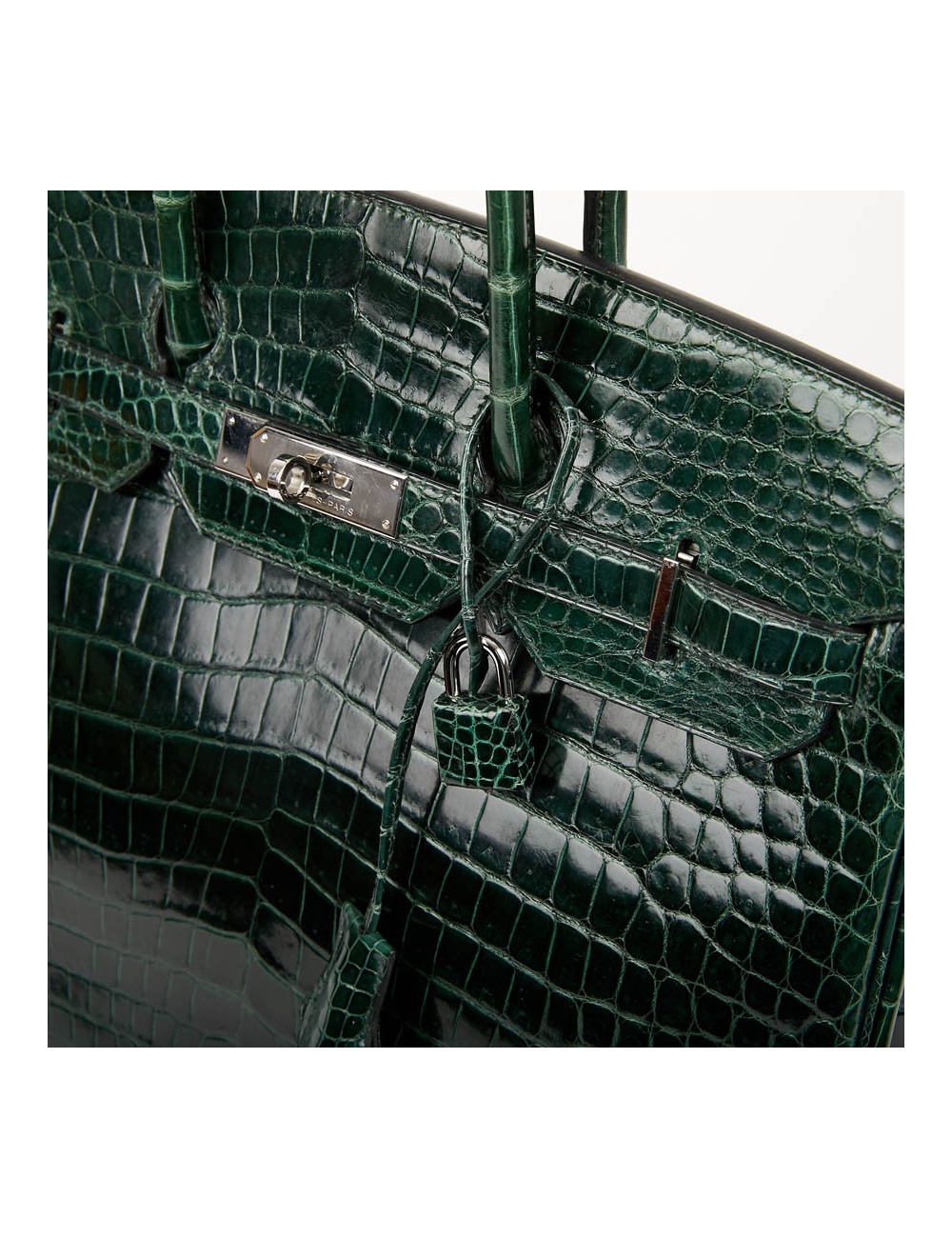 Birkin 35 HERMES en croco vert émeraude