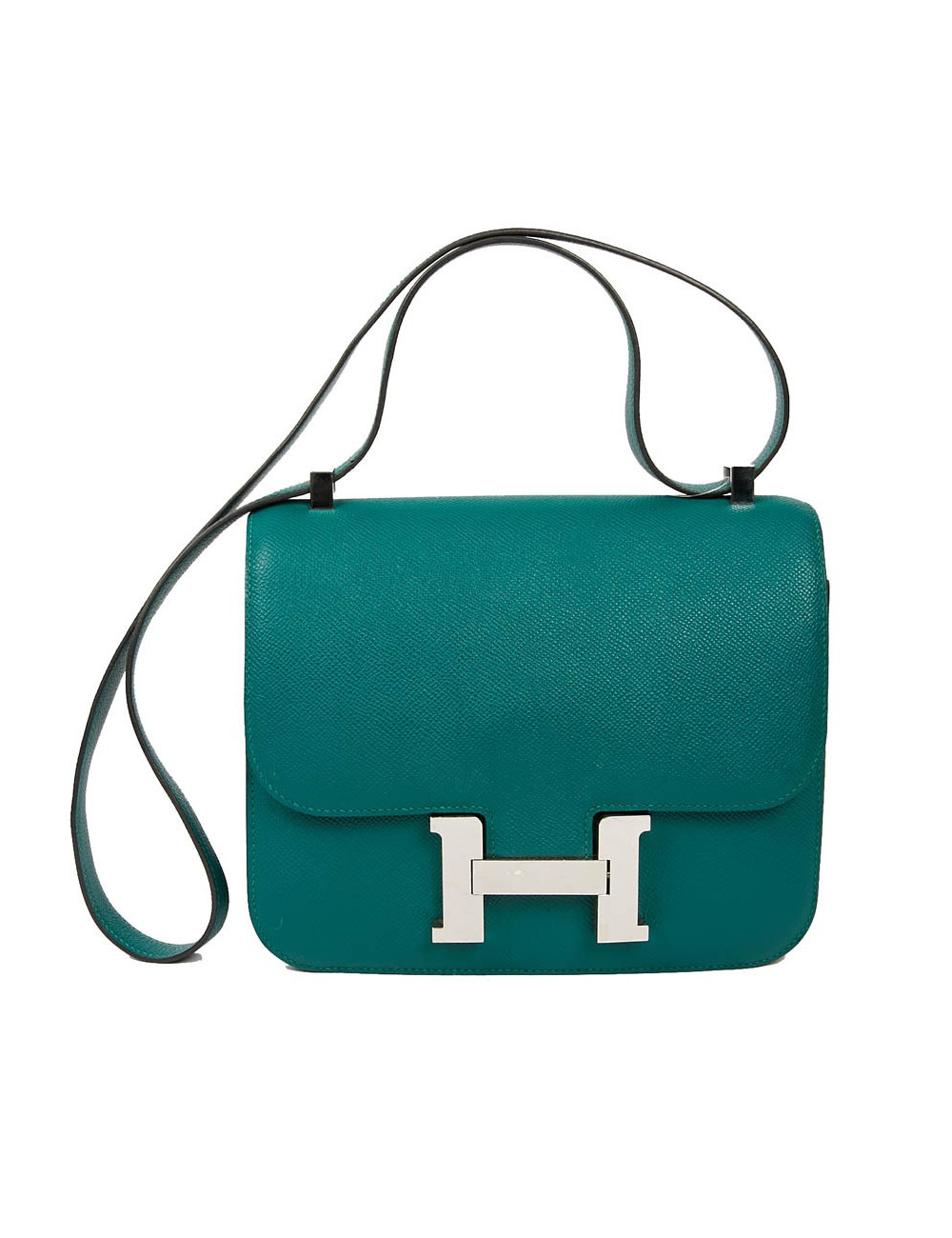 HERMES Constance Elan Bag in Malachite Green Epsom Leather