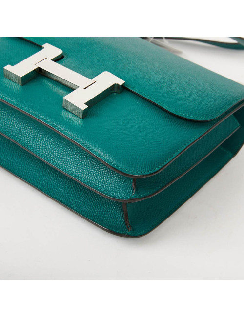 HERMES Constance Elan Bag in Malachite Green Epsom Leather