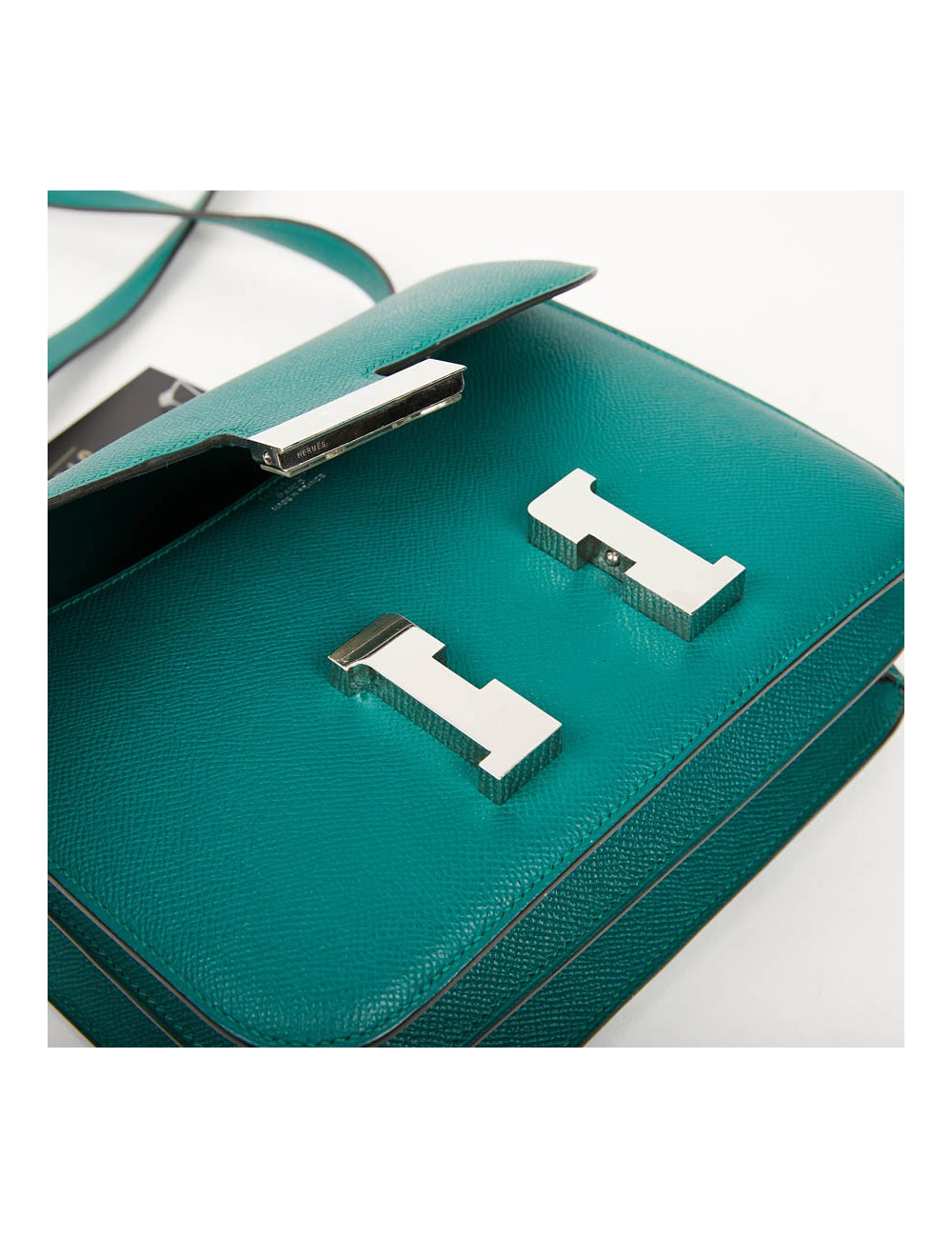 HERMES Constance Elan Bag in Malachite Green Epsom Leather