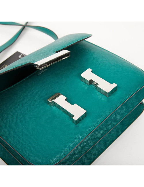 HERMES Constance Elan Bag in Malachite Green Epsom Leather