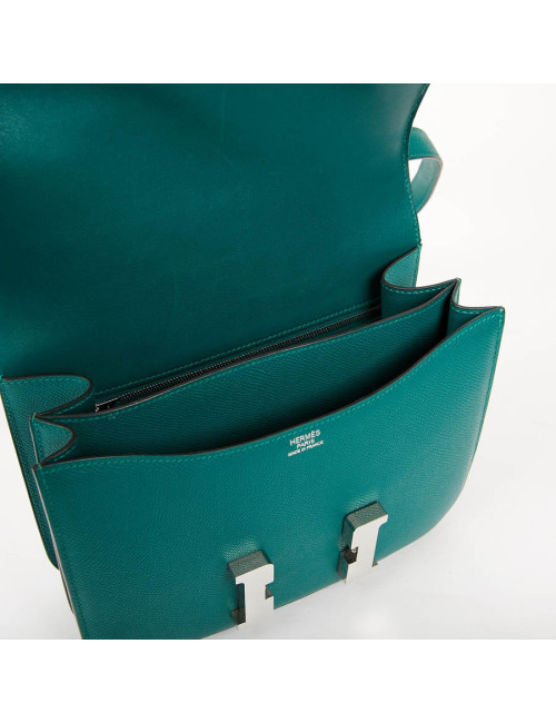HERMES Constance Elan Bag in Malachite Green Epsom Leather