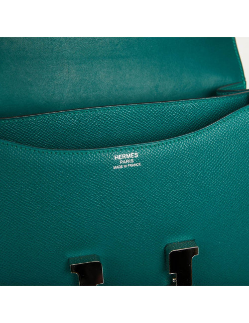 HERMES Constance Elan Bag in Malachite Green Epsom Leather