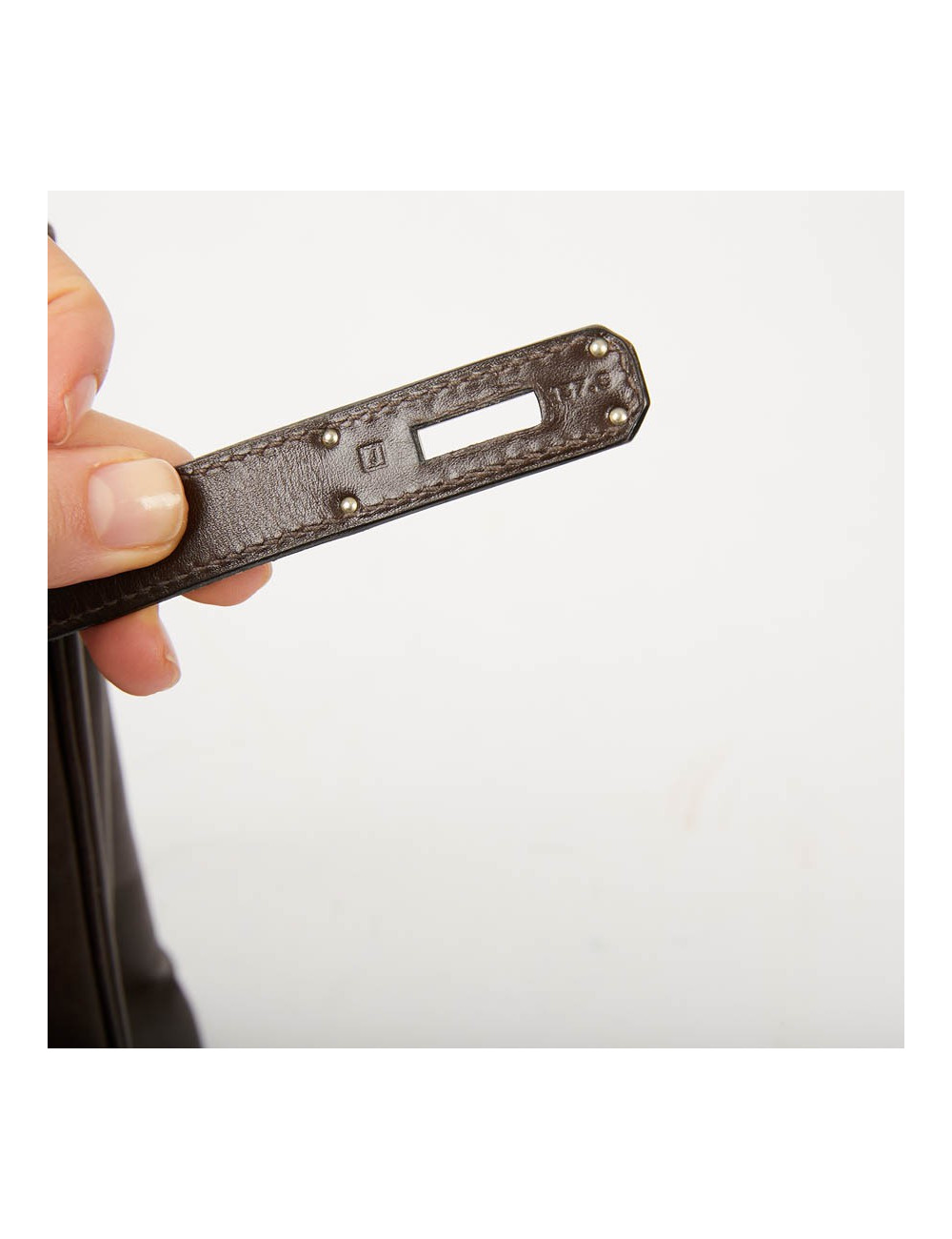 Sac Kelly 35 sellier HERMES vintage en cuir Box marron