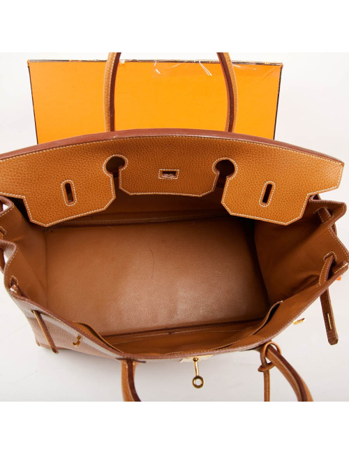 Sac Birkin 40 HERMES cuir Epsom Gold