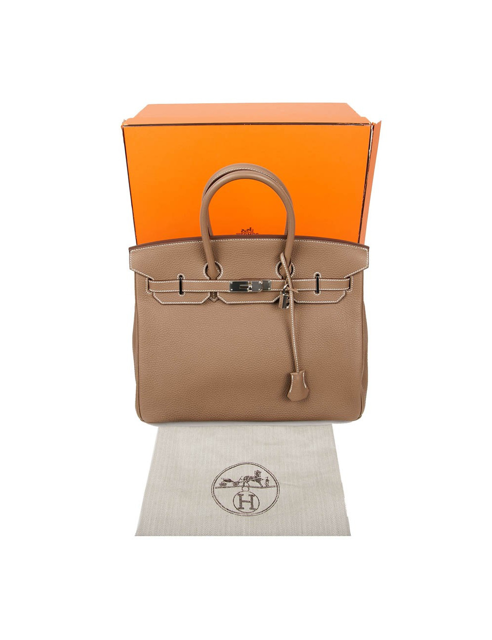 Sac HERMES Birkin 35 cuir Togo Etoupe 