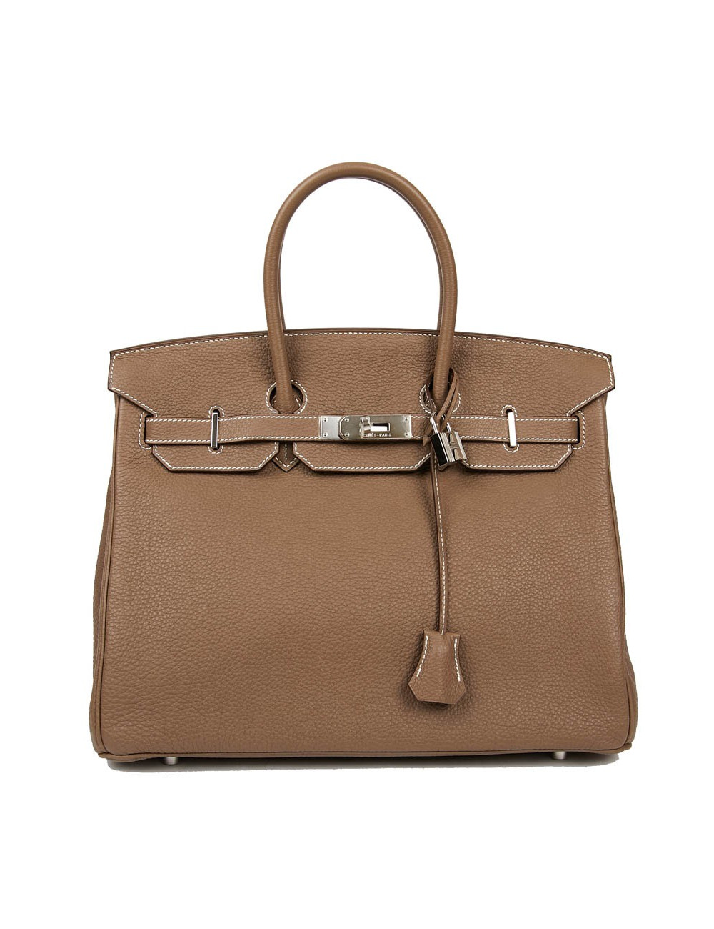 Sac HERMES Birkin 35 cuir Togo Etoupe 