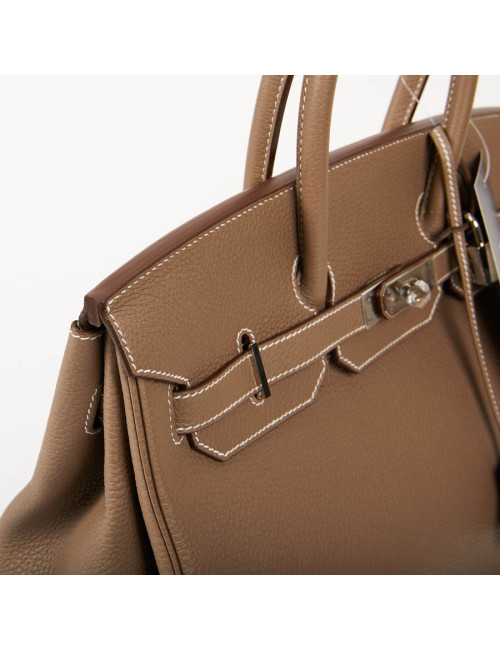 Sac HERMES Birkin 35 cuir Togo Etoupe 