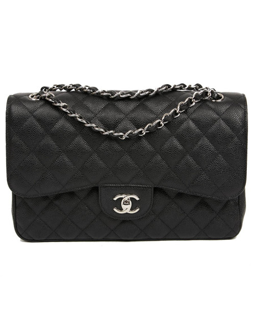 Sac Jumbo CHANEL cuir caviar noir