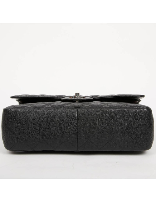 Sac Jumbo CHANEL cuir caviar noir