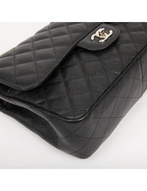 Sac Jumbo CHANEL cuir caviar noir
