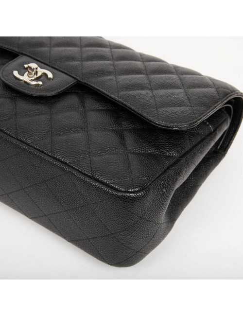Sac Jumbo CHANEL cuir caviar noir