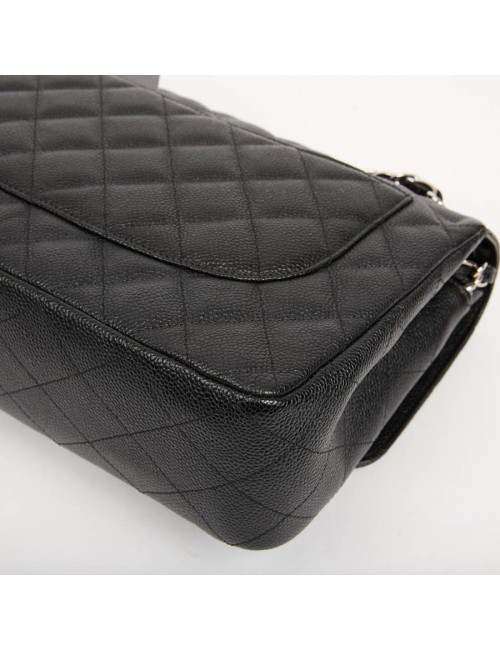 Sac Jumbo CHANEL cuir caviar noir