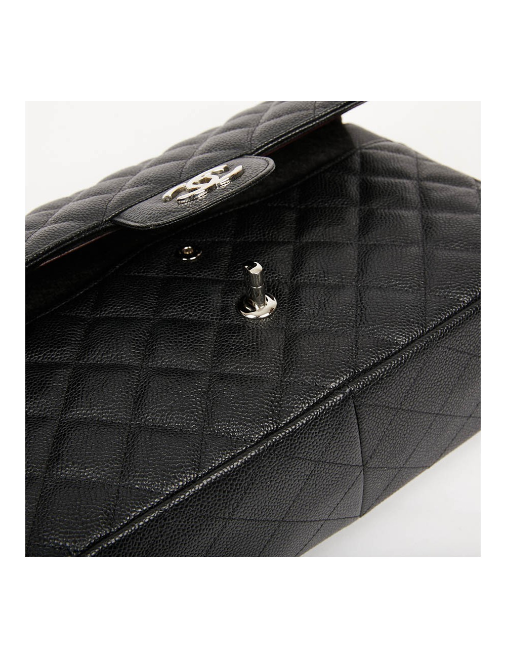 Sac Jumbo CHANEL cuir caviar noir