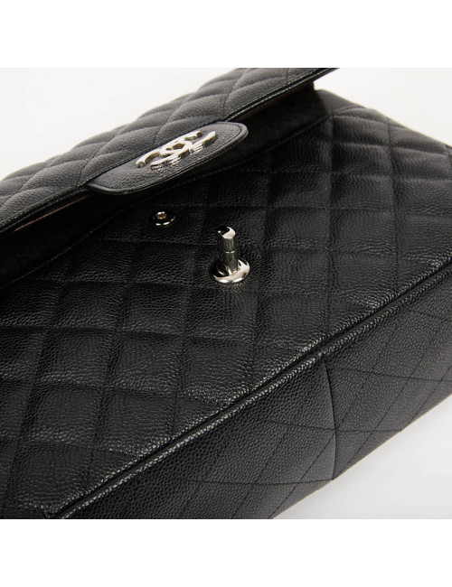 Sac Jumbo CHANEL cuir caviar noir