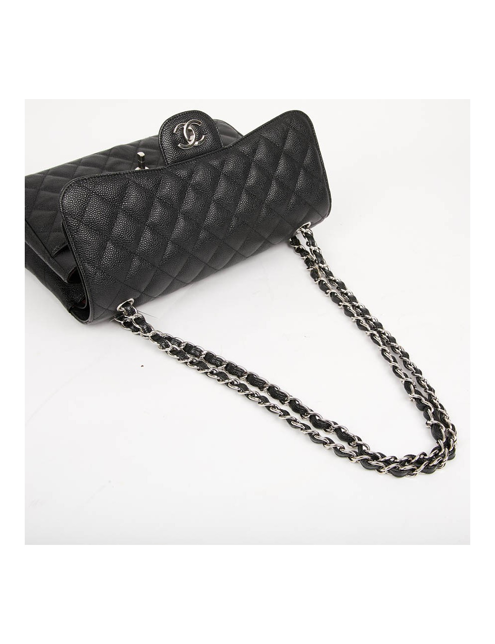 Sac Jumbo CHANEL cuir caviar noir