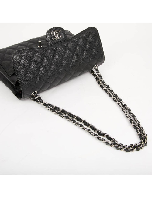 Sac Jumbo CHANEL cuir caviar noir