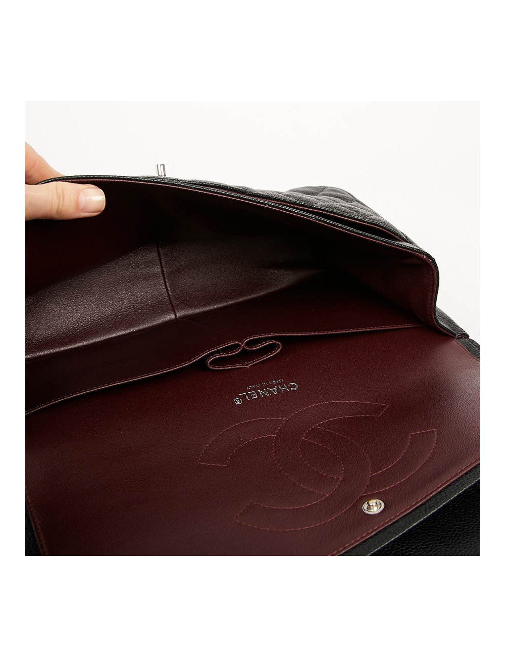 Sac Jumbo CHANEL cuir caviar noir