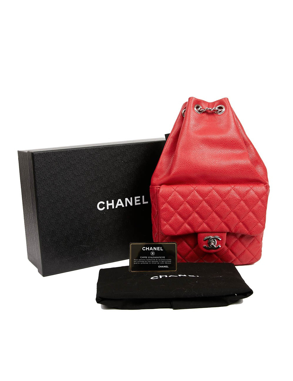 Sac à dos CHANEL grainé rouge 