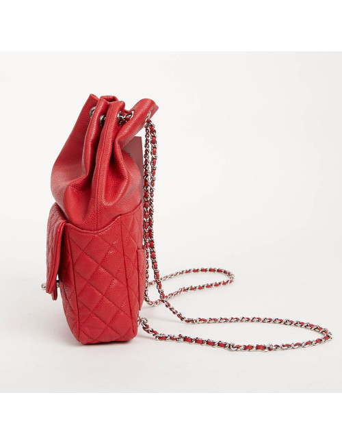 Sac à dos CHANEL grainé rouge 