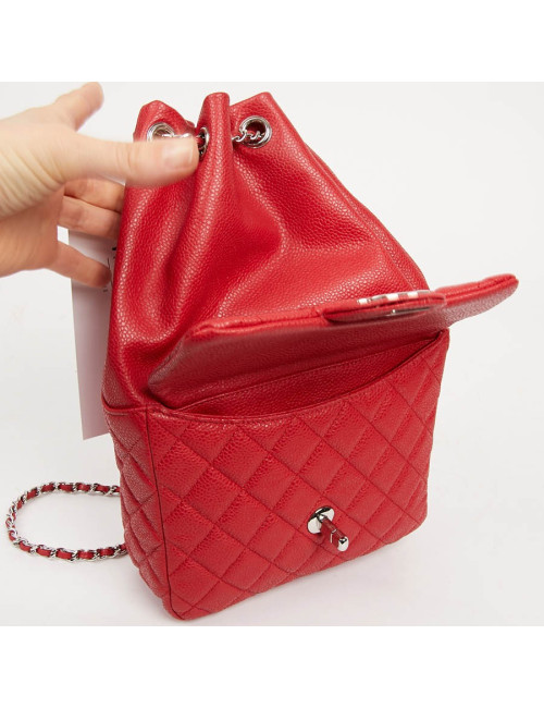 Sac à dos CHANEL grainé rouge 