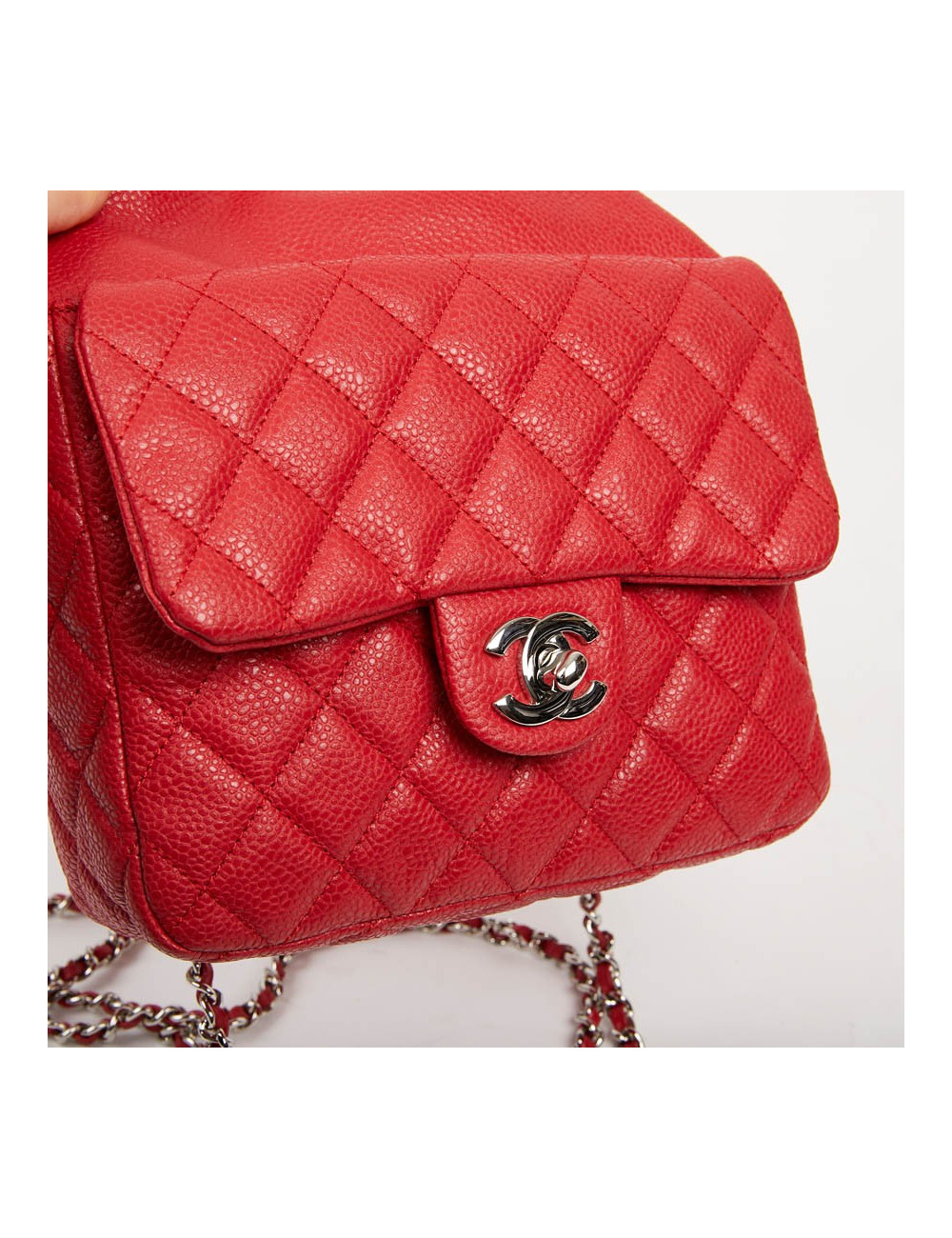 Sac à dos CHANEL grainé rouge 