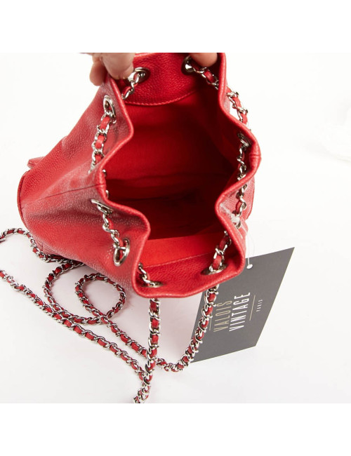 Sac à dos CHANEL grainé rouge 