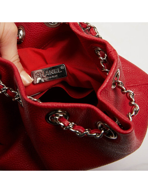 Sac à dos CHANEL grainé rouge 