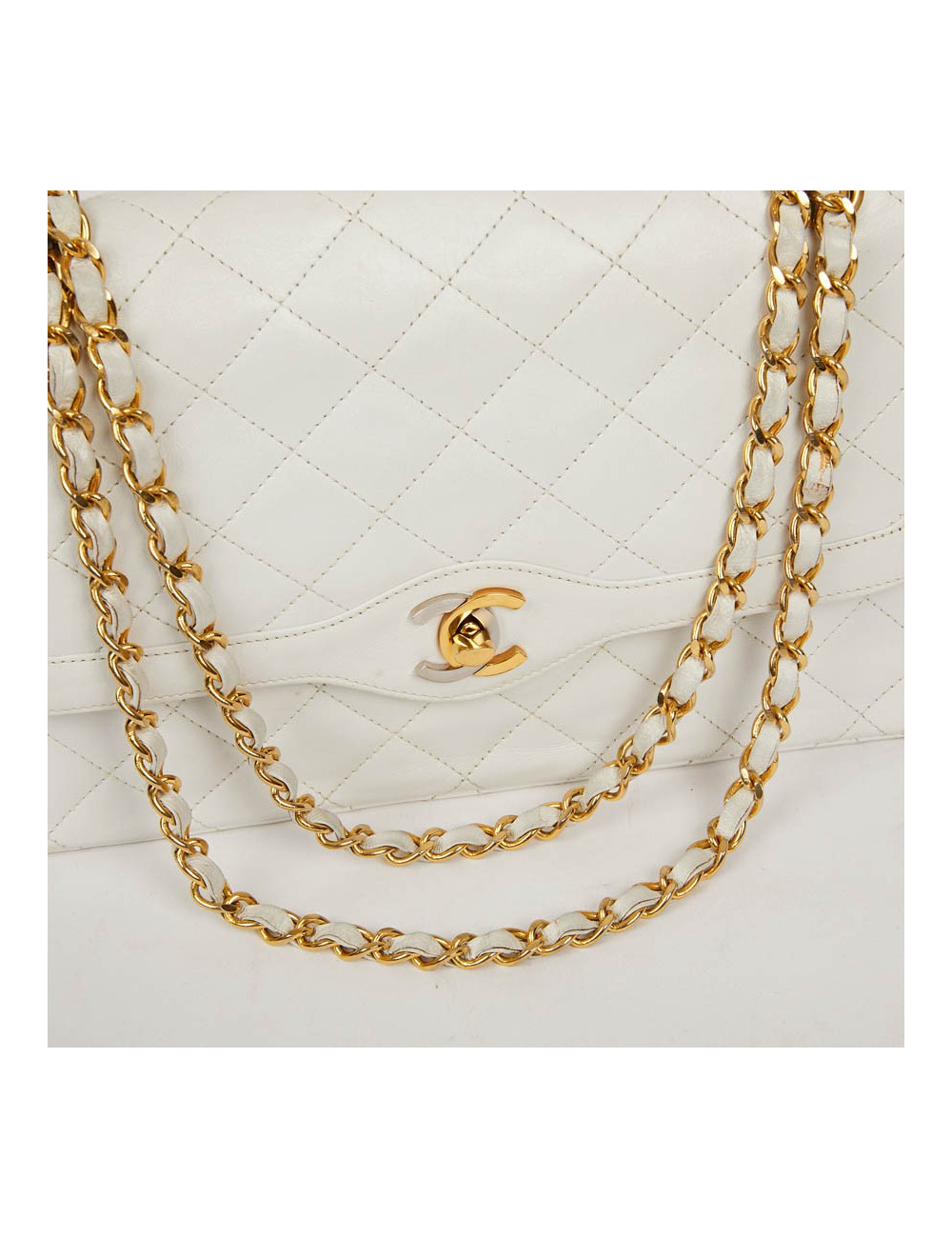 Timeless Couture CHANEL cuir blanc